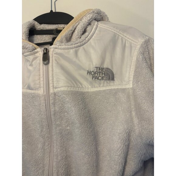 The North Face Womens Furry Fleece Hoodie Full-Zip Jacket‎ Size Small White - Picture 4 of 10